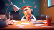 © chris3d - Employee at work - burnout and depression concept - generative AI, AI generated