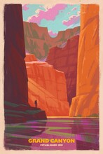 Premium Retro Poster. Grand Canyon. U.S National Parks