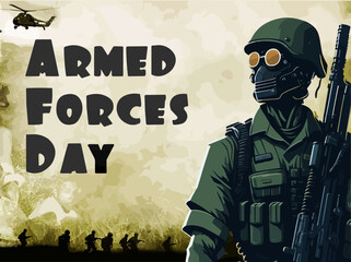 Wall Mural - Honoring the Heroes: A Poster of Vector Art Soldiers for Armed Forces Day