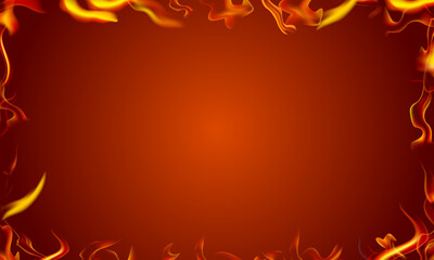 abstract background with flames frame.