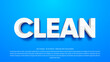 Clean 3d editable text effect premium vector