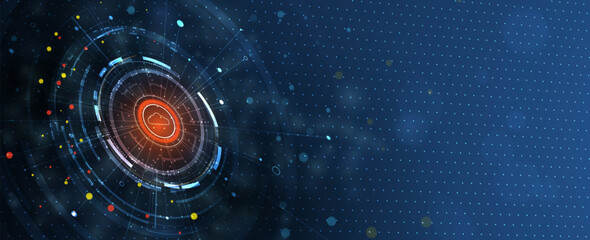 cloud technology. integrated digital web concept background