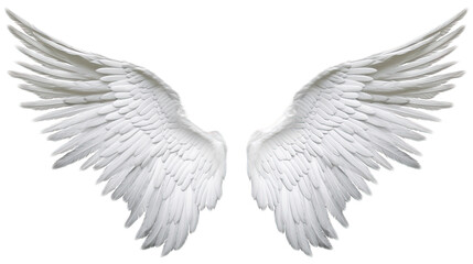 angel wings isolated on white background , transparent png by ai generative