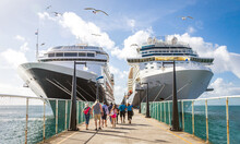 Cruise Passengers Return To Cruise Ships At St Kitts Port Zante Cruise Ship Terminal
