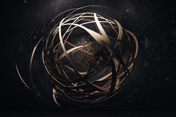 Poster - ball with golden lines logo generative ai