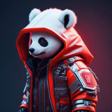 Panda In Clothes In The Galaxy