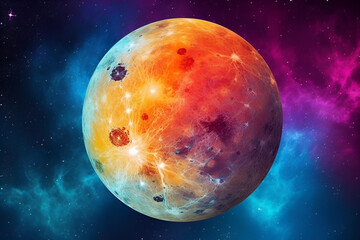 Wall Mural - mercury retrograde planet 3d illustration colorful background illustration generative ai