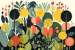 Grafik von tropischen Pflanzen als Hintergrund KI