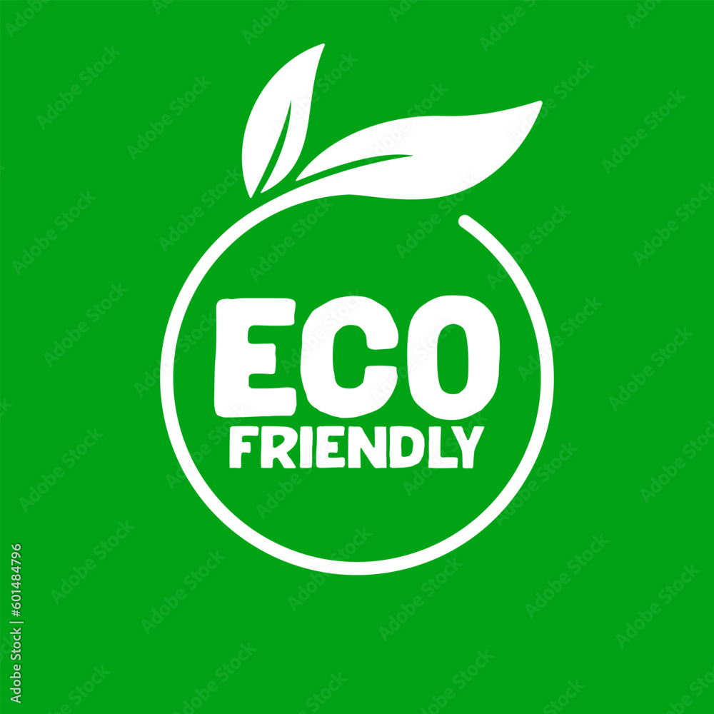 Eco friendly badge. Healthy natural label logo design. Organic product ...
