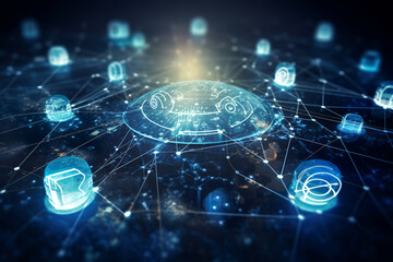 IoT Internet of Things, Internet network technology, digital software development, big data concept