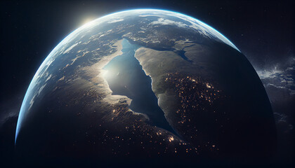  Cosmic Marvel: Earth from Spaceship - Ultra HD 8K Cinematic Orientation Enhanced by Generative AI