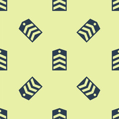 Canvas Print - Blue Chevron icon isolated seamless pattern on yellow background. Military badge sign. Vector