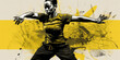 Frau in dynamischer Bewegung tanzt capoeira, Generative AI