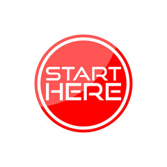 Sticker - Start here icon isolated on transparent background