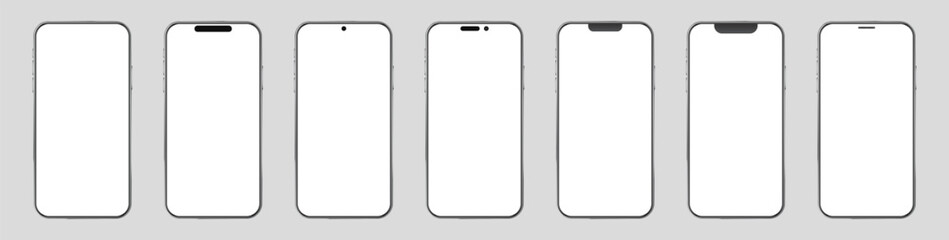 Poster - Mobile phone vector mockup. Blank smartphone