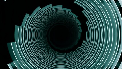 Poster - Green and purple bright lines. Design. Black background with stripes rotating in a circle made in 3d abstraction.