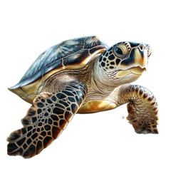 Wall Mural - photo of Sea turtle in the Galapagos island. Tropical beach background underwater animal