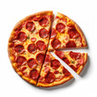 © ArtCookStudio - Pepperoni pizza isolated. Illustration AI Generative.