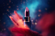 A close up of a lipstick with a blurry background. Generative AI.