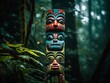 Tribal Totem Pole created with Generative AI Technology, ai, generative
