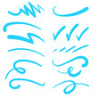 Blue Swirls and Swooshes Vector Accent Line Work