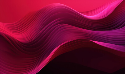 Abstract fuchsia color background or wallpaper with random patterns of waves and curves. Generative AI