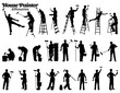 © Ascreator - House painter silhouette vector illustration set