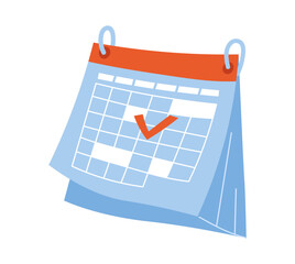 Poster - calendar with tick. time management and organization of effective work and study process, setting de
