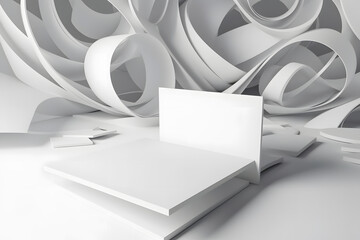 Canvas Print - white abstract architecture background. neural network ai generated art generative ai