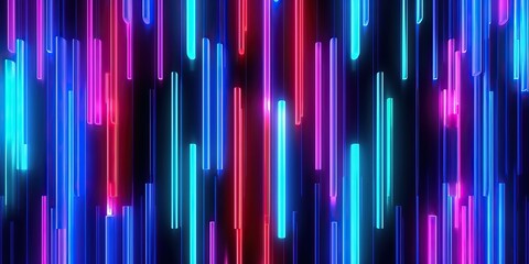 Wall Mural - Vibrant technology neon colorful background, generative ai