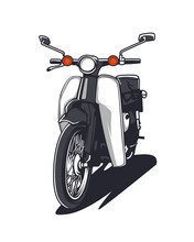 Vector Illustration Of Motor Scooter Isolated On White Background