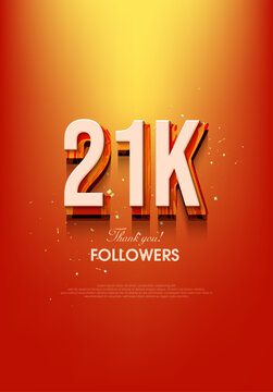 Modern design to say thank you for achieving 21k followers.