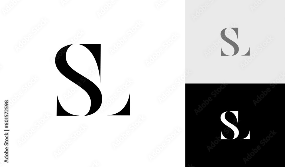 Letter SL initial monogram logo design Stock Vector | Adobe Stock
