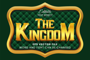 Poster - 3d luxury gold the kingdom vector text effect