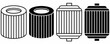 © Sutana - outline silhouette car oil filter icon set isolated on white background