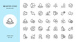 Water Icons Set. Editable Outline Vector Collection of Water Signs, Symbols and Icons. Water Drop, Cycle, Weather, Hydration, Safety, Conservation, Management System, Pure, Natural, Drinking Water.