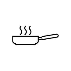 Wall Mural - Frying pan line set icon, cooking food logo vector