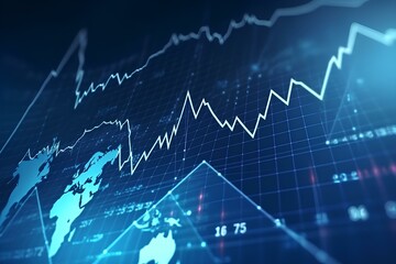 Graph chart of stock market investment world trading. stock market data. generative AI