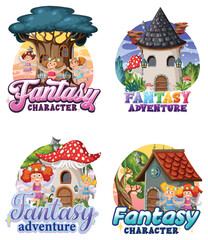 Wall Mural - Set of fairy tale banner