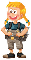 Canvas Print - Maintenance girl cartoon character