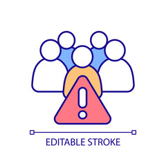 Sticker - Human overpopulation RGB color icon. Population growth. Vulnerable people. Discrimination group. Crowded place. Social issue. Isolated vector illustration. Simple filled line drawing. Editable stroke