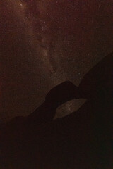 Impression of the milky way and southern night sky near Spitzkoppe, Namibia.