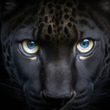Impressive Portrait Photo Of A Very Beautiful Black Panther, With Beautiful Brown Eyes.