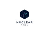 Fototapeta  - nuclear or atom logo design. Nuclear logo