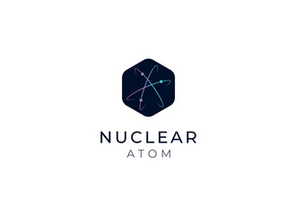Wall Mural - nuclear or atom logo design. Nuclear logo
