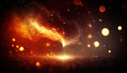 Poster - Abstract background with beautiful light cicles. generative ai.