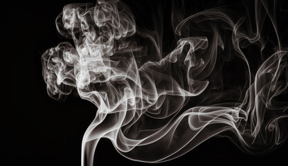 Poster - smoke on a black background. generative ai.