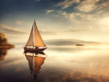Stimmungsvolles Bild Von Einem Segelschiff
