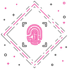 Aufkleber - Line Fingerprint icon isolated on white background. ID app icon. Identification sign. Touch id. Colorful outline concept. Vector