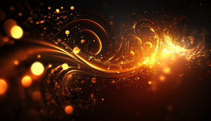 Poster - Abstract shiny color gold wave, luxury background.